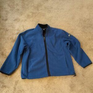 Izod Blue Mens Zip Up Fleece Jacket Size XL Athleisure Performance Skiing Winter